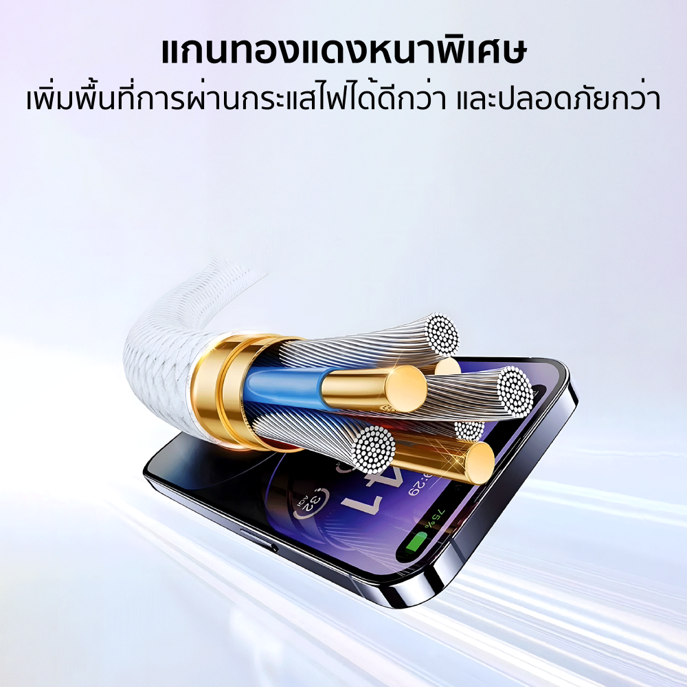 สายชาร์จเร็วแบบแม่เหล็ก 60W USB-C to Lightning ZTEC ZL331 1 เมตร สีขาว (รองรับเทคโนโลยี PD)_6